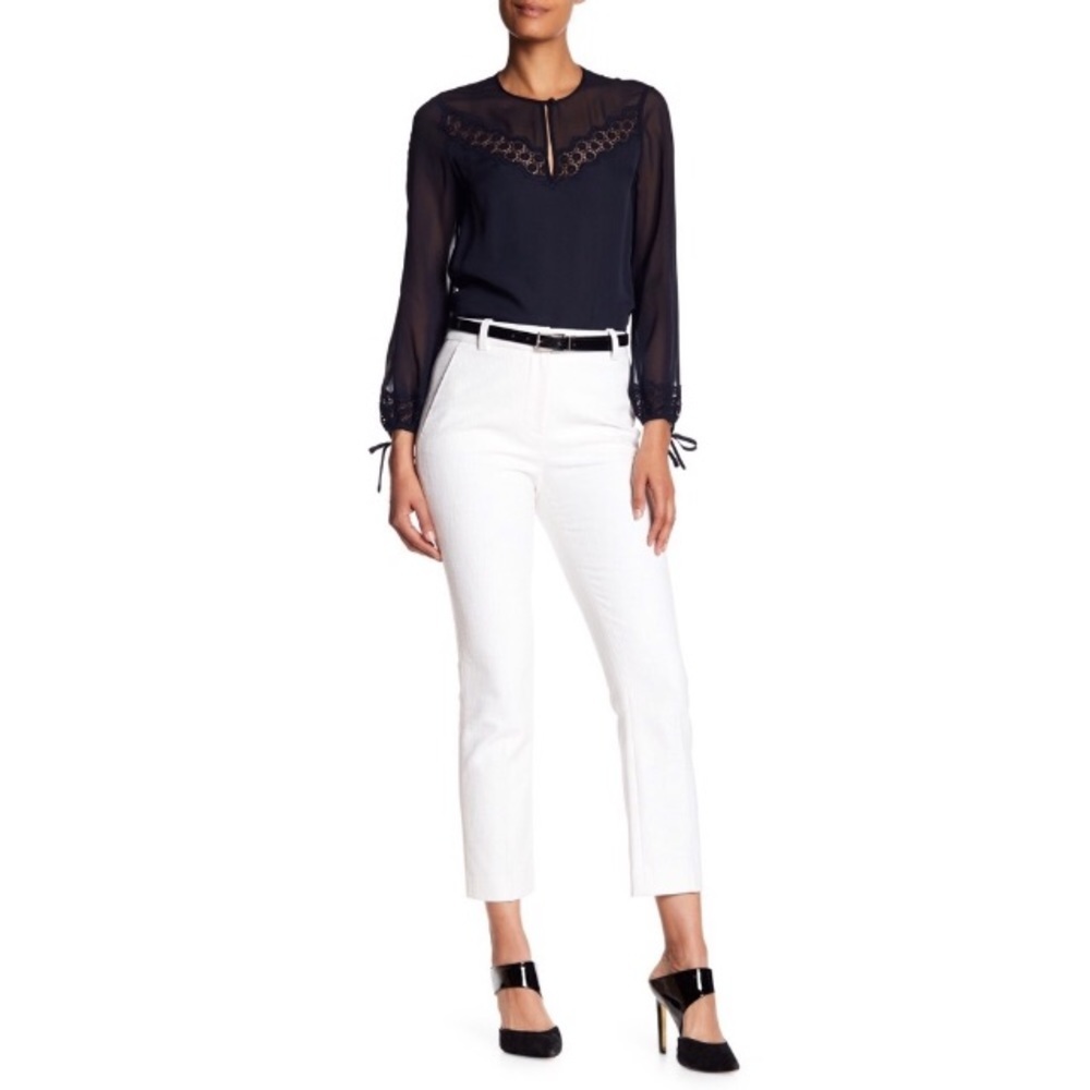Rebecca Taylor Slub Straight Leg Pants